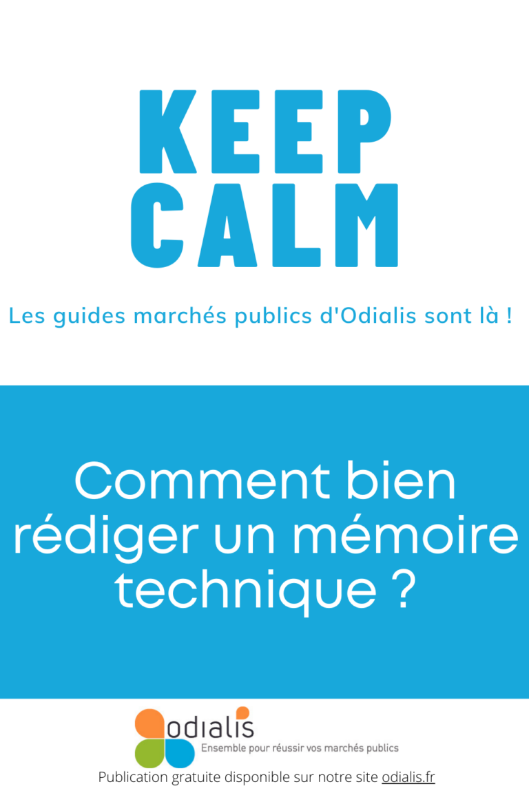 Visuel du guide Odialis pour bien rédiger un mémoire technique, avec une publication gratuite disponible sur odialis.fr.